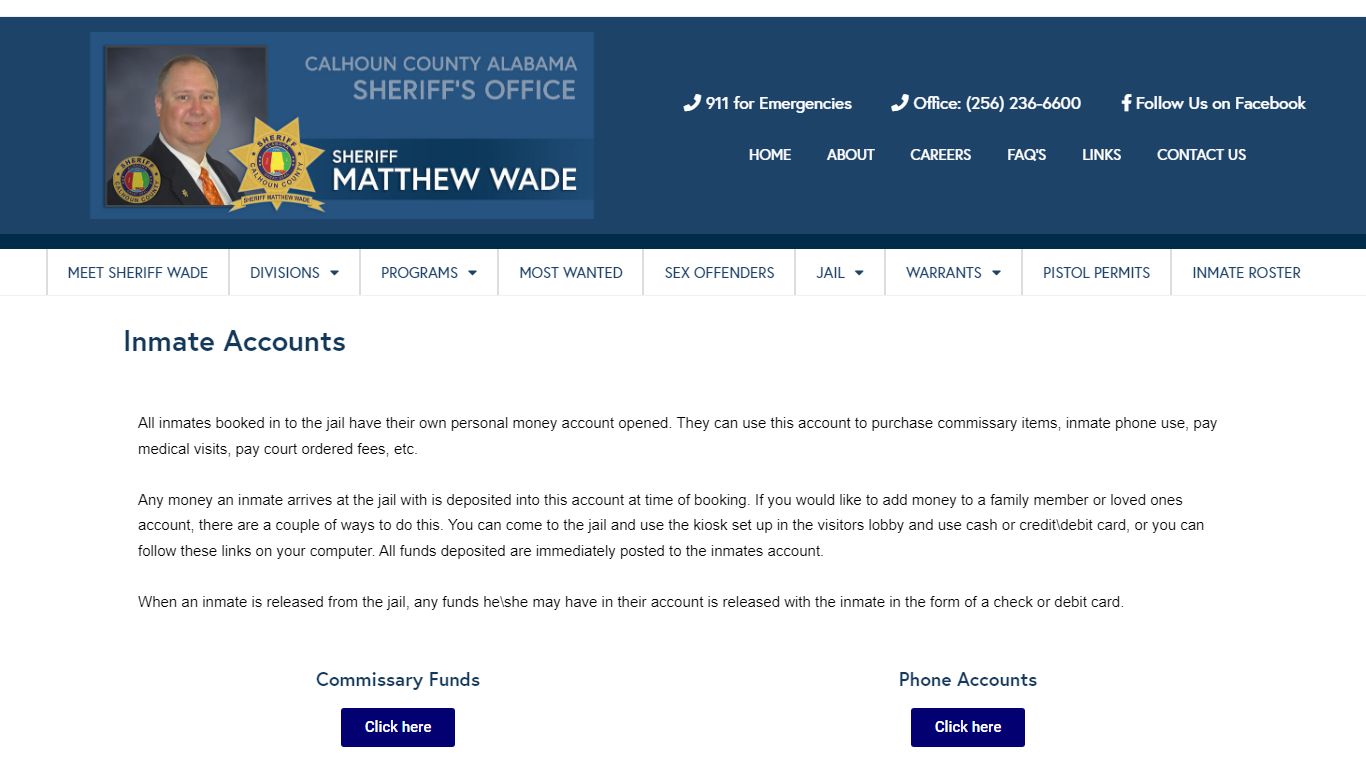 Inmate Accounts - Calhoun County Sheriff's Office